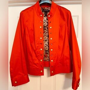 Mark Eisen for George Orange Red Open Jacket Leopard Lined